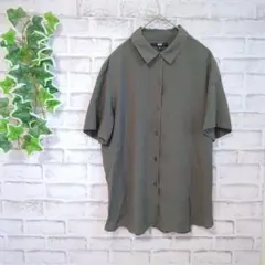 【UNIQLO】ユニクロ　レディース　半袖シャツ　M　カーキ