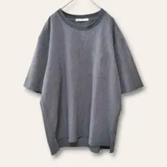【イッカ】メンズTシャツ　クルーネック　さらさら生地　グレー　M　シンプル