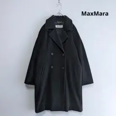 1922✥ マックスマーラ ブラック カシミヤ混 ロングコート ✥36