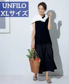 接触冷感 吸水速乾 BEAUTY FORM コンビワンピース　ネイビー　XL