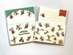 おさるのジョージ ミニレターセット 2個 便箋 封筒 手紙 キャラクター文具