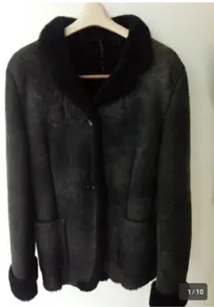 ジルサンダームートンジャケットファーコート 38 JILSANDER 黒ブラック