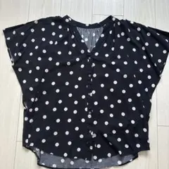 グローバルワーク　ドットシャツ　Ｍサイズ　ブラック