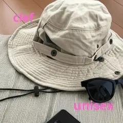 clef 美品 ベージュ アウトドア ハット 釣り 登山 UV カット 男女兼用