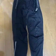 美品　アシックス黒い陸上用パンツ L ジッパーポケット付き