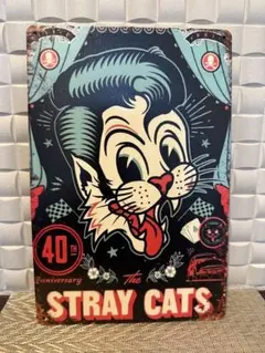 新品　ストレイキャッツ　ブリキ看板