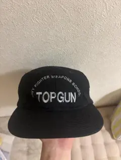 90s TOPGUN ブラックキャップ　古着
