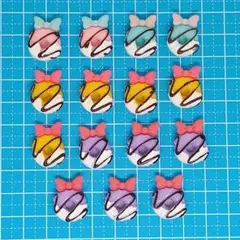 65. 送料込み デコパーツ 15個 リボンドーナツ