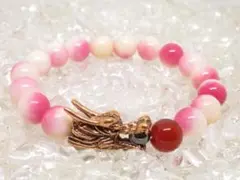 〇【薔薇龍×ピーチジェイド】天然石ブレスレット パワーストーン