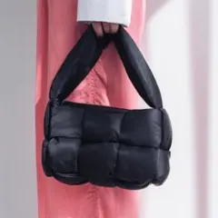&EVOL イーボル ファスナー付きメッシュナイロンハンドバッグ ブラック
