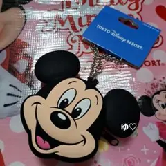 ディズニー　ミッキー　バッグチャーム　コインケース　キーホルダー　スクバ　新品