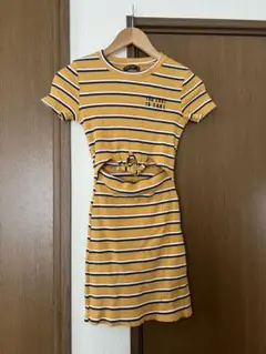 Bershka カットアウトリブワンピース