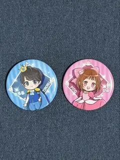 ちろぴの　缶バッヂ　プリンス プリンセス