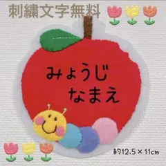 受注製作　りんご　あおむし　ワッペン　1400円からフェルト文字変更可能