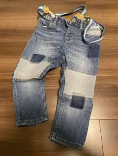 h&mパッチワークデニムパンツ  90