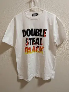 DOUBLE STEAL　Tシャツ　ファイアーパターン　サイズL