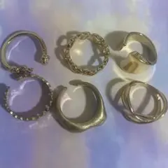 ゴールド風リング6セット