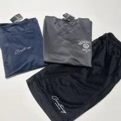 新品　メンズルームウェア　Tシャツハーフパンツ3点セット 黒ネイビーグレー LL