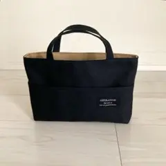 バッグインバッグ　帆布ブラック