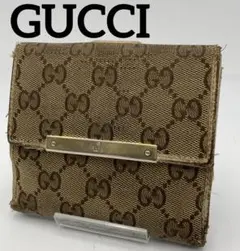 GUCCI グッチ 二つ折り 財布 GGキャンパス wホック オシャレ