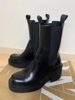 H&M エイチアンドエム ロングブーツ サイドゴア ブーツ ブラック EUR38