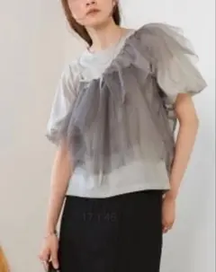 Bab 【2点セット】チュールビスチェ➕ボリュームスリーブブラウスセット