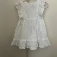 babyGAP ホワイト ドット柄 ベビードレス