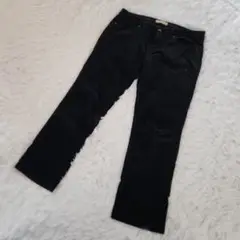 UNIQLO ユニクロ　ベロア パンツ　ブラック 黒 コットン 混 ズボン