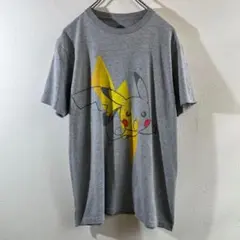 T-175 ポケモン ピカチュウ プリント Tシャツ M グレー