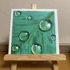 水滴のあるアクリル絵の具キャンバス