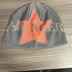 Younger Song グレー 星デザイン ニット帽 フリーサイズ