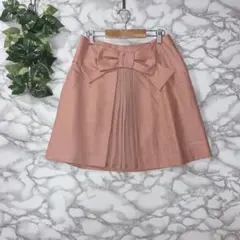 アナトリエ Anatelier フレアスカート 36 ピンク リボン付き