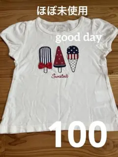 アイス柄　Tシャツ 白　女の子100 ほぼ未使用