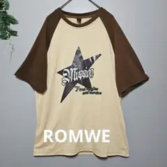【ROMWE】 星型プリント　ラグラン Tシャツ 　Sサイズ
