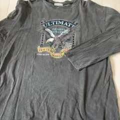イーグルデザイン グレー 長袖Tシャツ Ｌサイズ