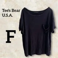 Tee's Bear U.S.A. ブラック半袖Tシャツ　黒