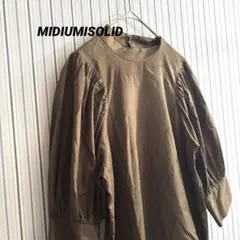 ⭐︎美品⭐︎MIDIUMISOLID パフスリーブスタンドカラーシャツ 五分袖