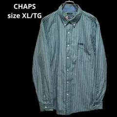 チャップス CHAPS 長袖 ボタンダウンシャツ ストライプ XL/TG