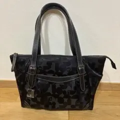 極美品✨ELLE エル　トートバッグ　A4 黒　総柄　通勤通学　ショルダーバッグ