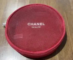 コスメポーチ シャネル ラメ入りレッド
