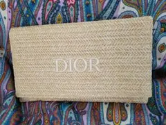 Dior ストロー クラッチバッグ ベージュ