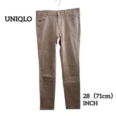【UNIQLO】カジュアルパンツ【28（71cm）】薄ピンク ストレッチ素材