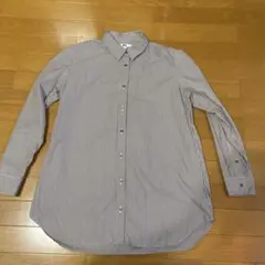 UNIQLOユニクロ　ストライプ 茶色 シャツ Mサイズ