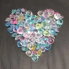 アクリルストーン ハート型プラスチック 多色 100個以上
