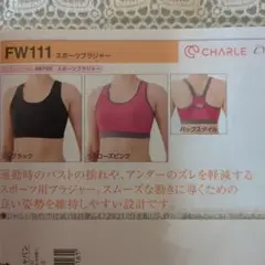 FW111 スポーツブラ 、ブラック AB80
