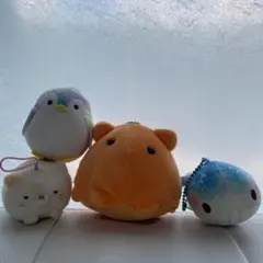 クレーンゲーム商品 めんだこ ネコ クジラ ペンギン 動物ぬいぐるみセット
