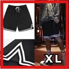 ハーフパンツ XL バスケ バスパン 黒 ブラック 新品 メンズ ジム