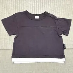 ダークグレー ポケット付き Tシャツ 90cm