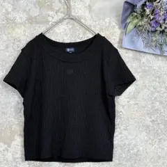 即日発送✨ロペ　サマーニット　半袖カットソー　ブラック　重ね着　透け感あり