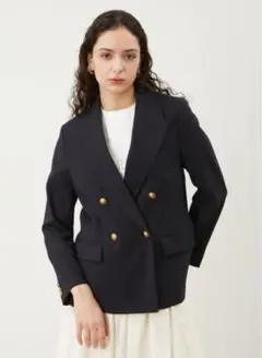 24SS✨ミラオーウェン 金釦ダブルブレストブレザー ネイビー FREE